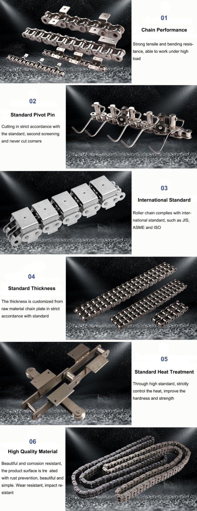 Wood Manufacturing Equipment Chains 3939 Series Lumber Wood Conveyor Chains and Attachment
