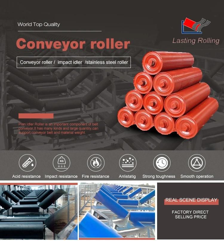Diameter 76-219mm Carbon Steel Belt Conveyor Idlers for Mining Belt Conveyor Idlers
