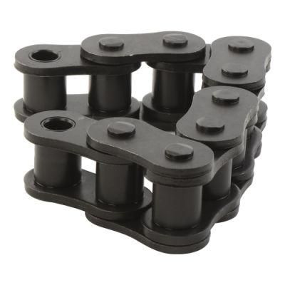Rigid drive roller chain with straight side plate
