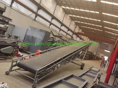Large Capacity Belt Conveyor with Adjustable Height Movable Rack for Stone Rock Mineral
