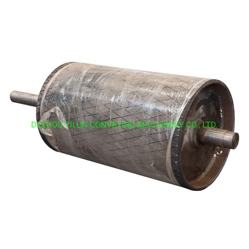 Drive Head Pulley with Diamond Rubber Lagging