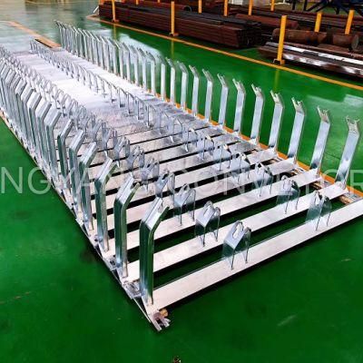 3 Roll 45 Degree Offset Carrying Idler Frame with Galvanized Finish