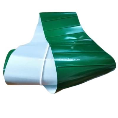 Green PVC Cleats White PU Guide Green PVC Conveyor Belt