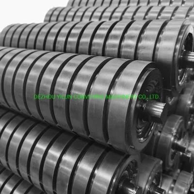 High Quality Steel Carrier Idler Rubber Disc Impact Conveyer Roller for Sale