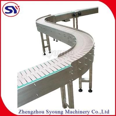 Automated Horizontal and 90 Degree Chain Plate Conveyor for Bottles