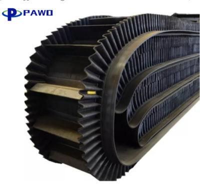 Inclined Sidewall Corrugated Rubber Conveyor Belt