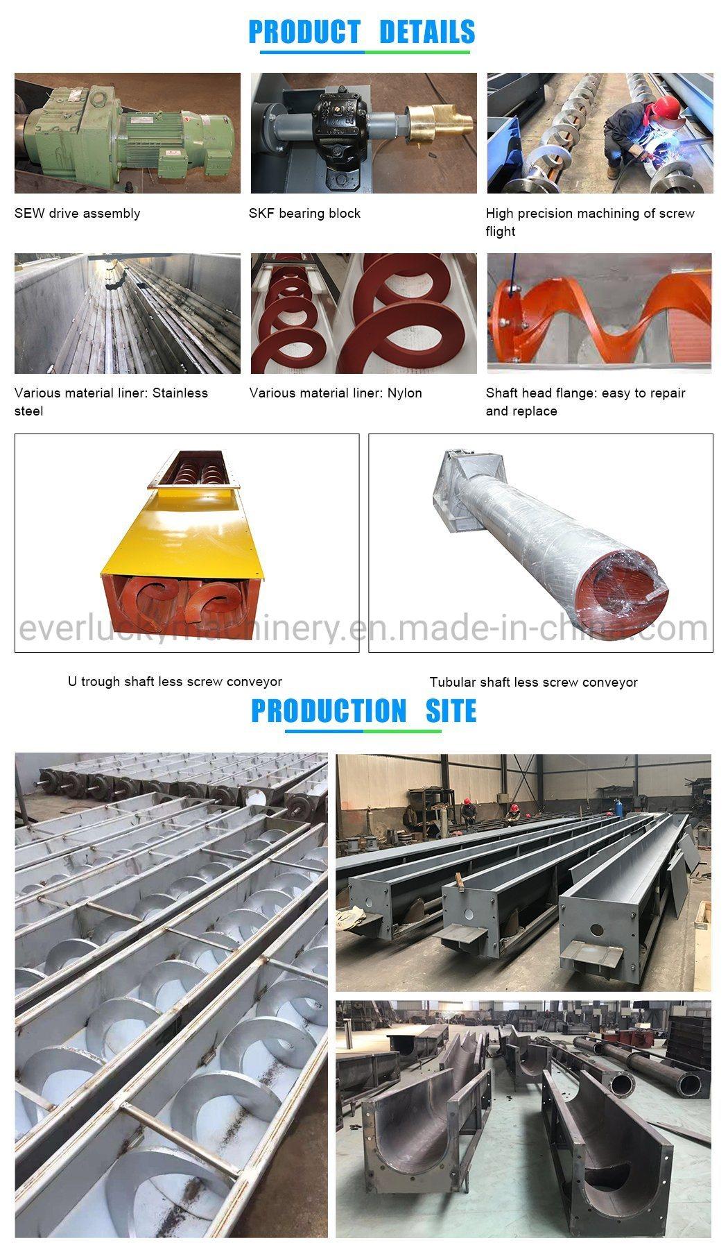 Double Drive Shaftless Screw Conveyor for Sludge, Boiler Ash