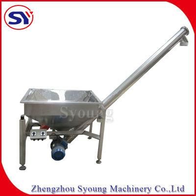 Manufacturer Screw Conveyor with Hopper for Powder Granular Material Lifting Conveying