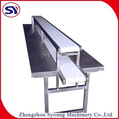 Anti-Bacterial Food Grade Double Layers Belt Conveyor Line with Cutting Worktable