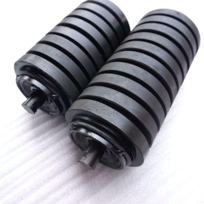 Conveyor Rubber Lined Impact Idler Rollers Material Receiving Point Supporting Impact Rollers for Corrossive Environment