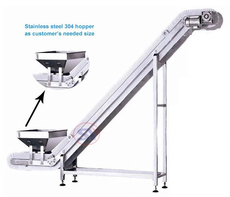 Movable Wire Mesh Sidewall Cleated Belt Conveyor for Fried Potato Chips