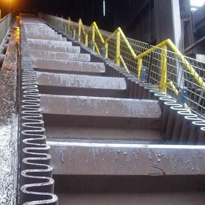Belt Conveyor Oil Resistant and Heat Resistant Steel Wire Rope Side Wall Cotton Ep Nylon Rubber Flat Conveyor Belt